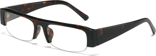 Miniatura 9 de SODQW Office-Siren Y2K - Lentes de luz azul para mujer, rectangulares, con marco semi sin montura antiluz azul, lentes de computadora 01-Negro