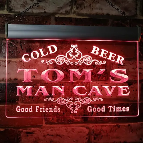 Miniatura 9 de ADVPRO Tom's Man Cave Beer Ale Bar Custom Name Letrero de neón blanco 12 x 8.5 pulgadas st4s32-x0154-tm-w