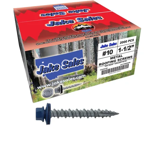 Miniatura 74 de 10 tornillos para techos de metal gris ABC de 1-1/2 pulgadas, cabezal de arandela hexagonal, arranque automático/roscado, arandela EPDM. 1 bolsa