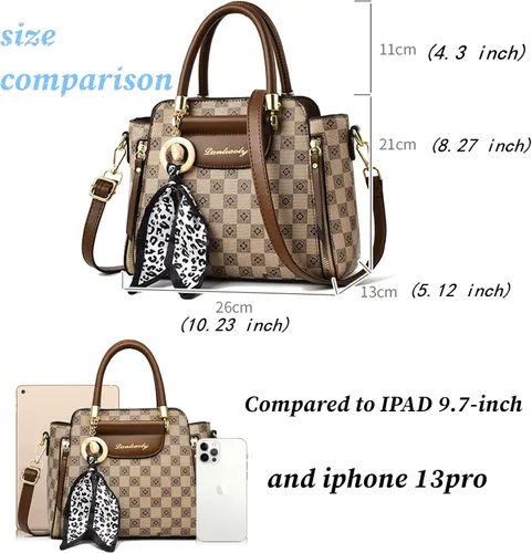 Miniatura 6 de PHEVOS Bolsos de mano y monedero para mujer, bolso de hombro retro con asa superior