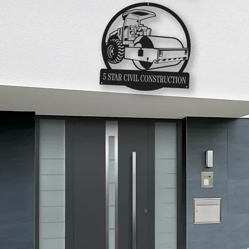 Miniatura 45 de Letrero de metal personalizado con nombre de camión, semirremolque, arte de pared para valla de garaje, patio, decoración al aire libre, letrero