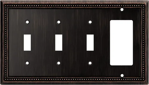 Miniatura 9 de Henne Bery Sunken Pearls - Placa de pared decorativa resistente para interruptor, cubierta para tomacorrientes (doble dúplex, níquel satinado)