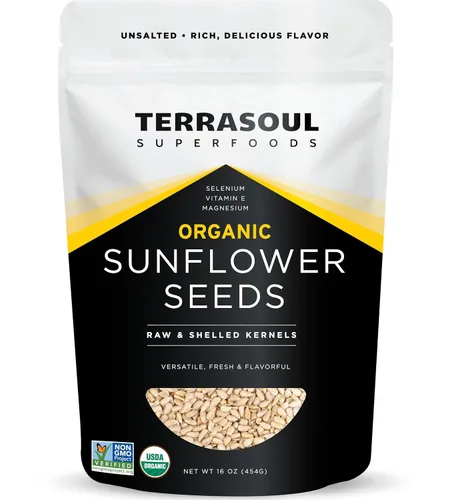 Terrasoul Superfoods Semillas de girasol descascarilladas orgánicas, 16 onzas, sin cáscara | Frescas | Vitamina E