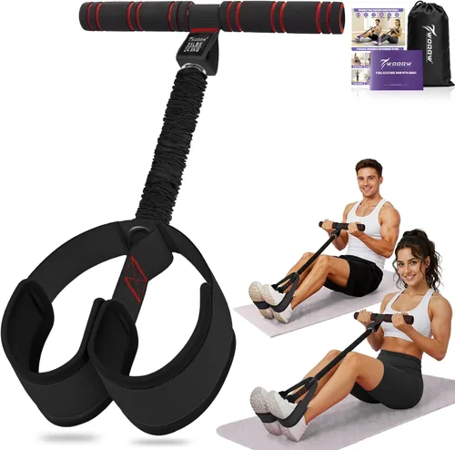 Banda de resistencia mejorada de pedal con asas, bandas de resistencia para pedal de pie para mujeres, entrenamiento de piernas y abdominales,