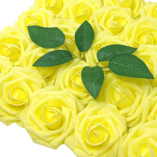 Miniatura 12 de Wrapables® Flor de rosa artificial, flores de tacto real para ramos de boda y centros de mesa, aguamarina