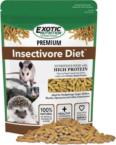 Miniatura 8 de Dieta de insectívoros premium (1.25 libras) – Dieta saludable y nutritiva a base de pollo, alta en proteínas, para planeadores de azúcar, erizos