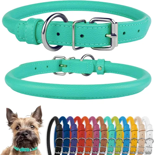 Miniatura 41 de CollarDirect Collar de perro con tachuelas, collares de cuero para mascotas para perros pequeños, medianos y grandes, acolchado suave, marrón, negro