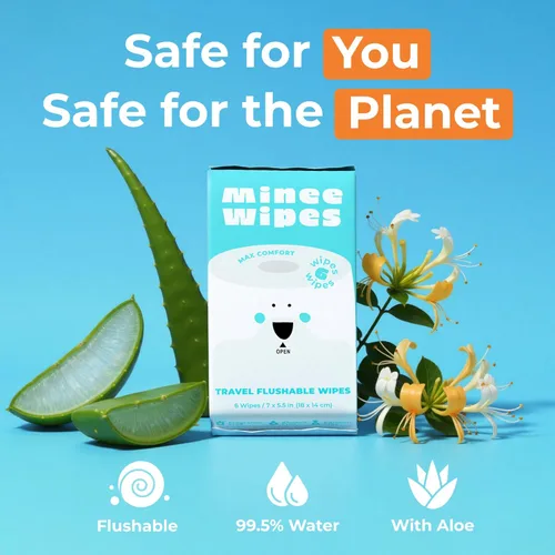 Miniatura 7 de Impossibly Compact - Toallitas desechables de viaje, 99.5% de agua y aloe, seguras para pieles sensibles e hipoalergénicas, esenciales de viaje