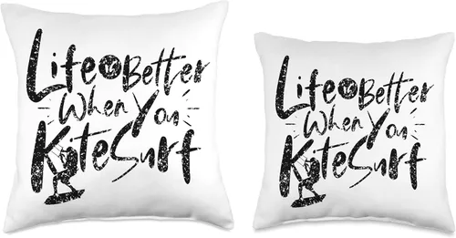 Miniatura 3 de Life Is Better When You Kitesurf Kitesurfer Kitesurfing Throw Pillow