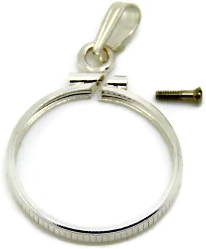 Miniatura 2 de Joyería de bricolaje: Bisel de plata esterlina para monedas de un cuarto - fácil de usar colgante/encanto/collar ajuste/moneda no está incluida