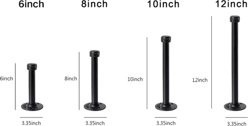 Miniatura 3 de Soportes industriales de tubo de hierro negro de 3/4 pulgadas, soportes rústicos para colgar en la pared, soportes de tubería personalizados