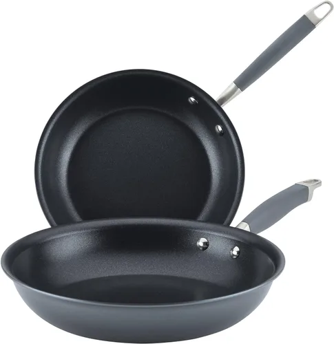 Miniatura 2 de Anolon Advanced Home - Sartenes antiadherentes anodizados duros (juego de 2 piezas, 10.25 pulgadas y 12.75 pulgadas, piedra lunar) y sartén