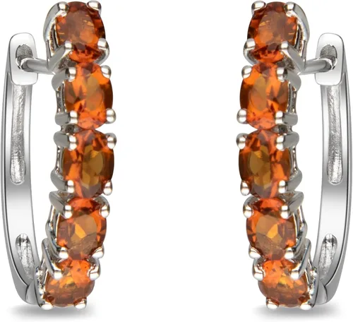 Gin & Grace Aretes de plata de ley 925 con citrino genuino para mujer., Metal Gema, Citrino
