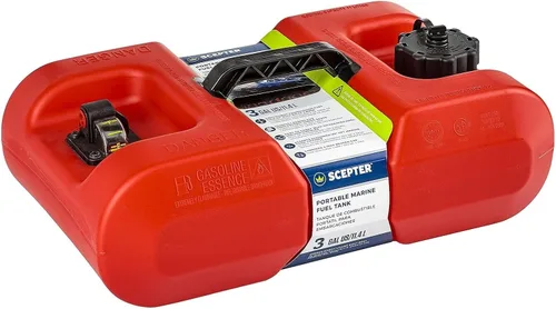 Miniatura 14 de Scepter Bote de gas marino portátil de 12 galones, tanque de combustible para barco de gran capacidad, tapa ventilada de 2 vías, indicador