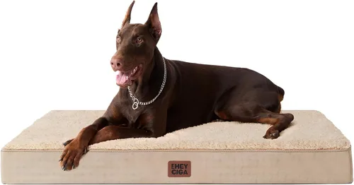 Miniatura 49 de EHEYCIGA Cama ortopédica de espuma para perros grandes, 35 pulgadas de largo x 23 pulgadas de ancho x 3.5 pulgadas de alto, gris claro