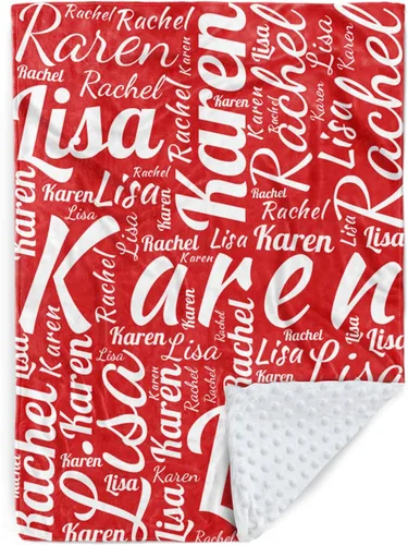 Miniatura 11 de Manta con nombre personalizable, diseño de nombre múltiple, manta de franela de felpa suave personalizada con respaldo punteado de doble capa