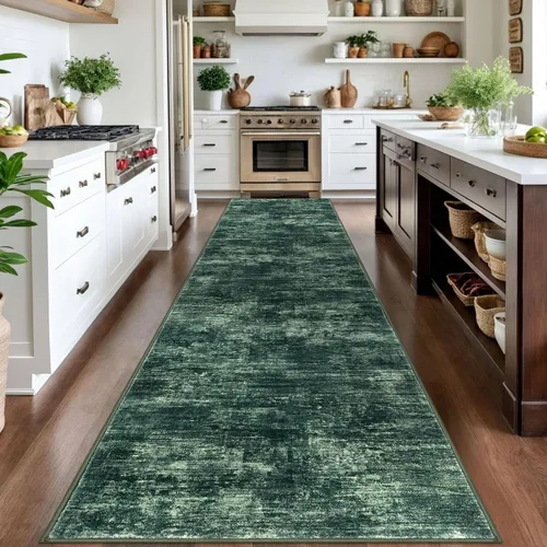 Miniatura 297 de IOHOUZE Alfombra abstracta lavable de 3 x 12 pies para pasillos, antideslizante para cocina, camino de entrada de lana sintética para interiores