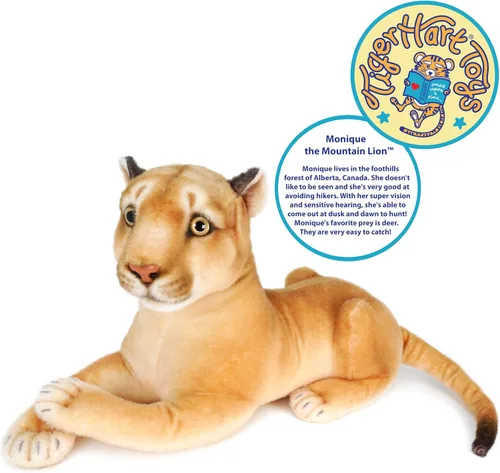 Miniatura 4 de TigerHart Monique The Mountain Lion - Peluche de 18 pulgadas (medida de cola no incluida)