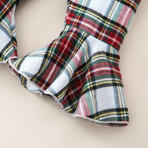 Miniatura 49 de Kuriozud Conjunto de mameluco con volantes para bebé recién nacida, con volantes, lindo conjunto de pantalones acampanados con diadema