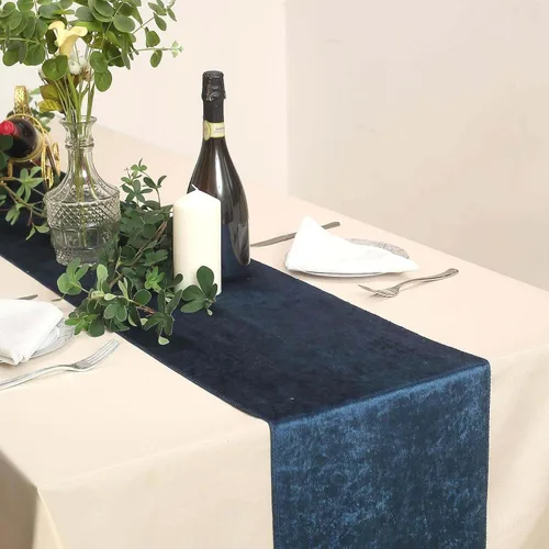 Miniatura 17 de Efavormart - Camino de mesa de terciopelo negro de alta calidad de 12 x 107 pulgadas para decoración de bodas y fiestas