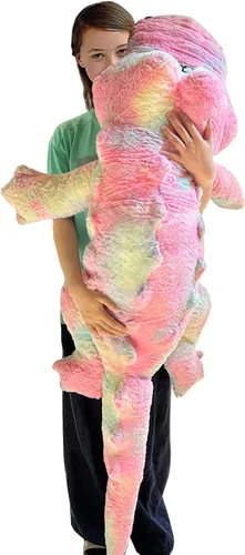 Miniatura 10 de Almohada de felpa de cocodrilo, animal de peluche de cocodrilo de 38 pulgadas, decoración del hogar, regalo de Navidad, San Valentín, cumpleaños