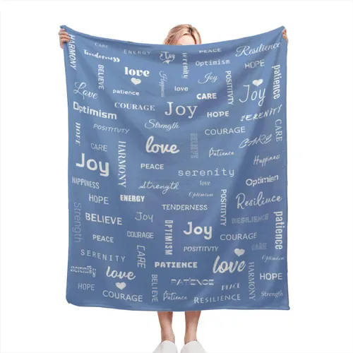 Miniatura 26 de Manta curativa, manta de regalo para mujeres y hombres, cálido regalo inspirador, manta de forro polar suave con energía positiva, comodidad, amor