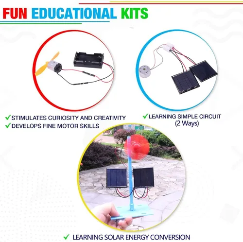 Miniatura 3 de 4 en 1 Kits STEM de Energía Solar y Motor Eléctrico, Proyectos de Experimentos Científicos para Niños Principiantes, Kit de Juguete Solar Impulsado