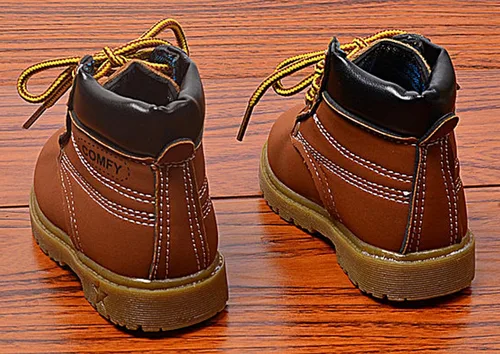 Miniatura 6 de Happy Cherry Baby Winter Ankle Boots Leather Waterproof Lace Up Boots Flat Boots