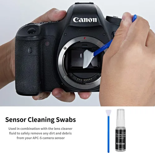 Miniatura 2 de Kit profesional de limpieza de cámaras DSLR con hisopos de limpieza APS-C, paños de microfibra, bolígrafo de limpieza de cámara, para lente