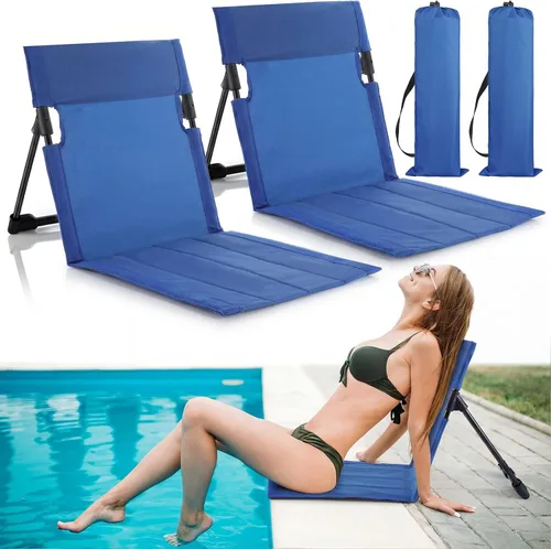 Miniatura 15 de Karenhi Sillas plegables junto a la piscina para borde de la piscina, sillas de playa portátiles con soporte trasero, asientos plegables de piscina