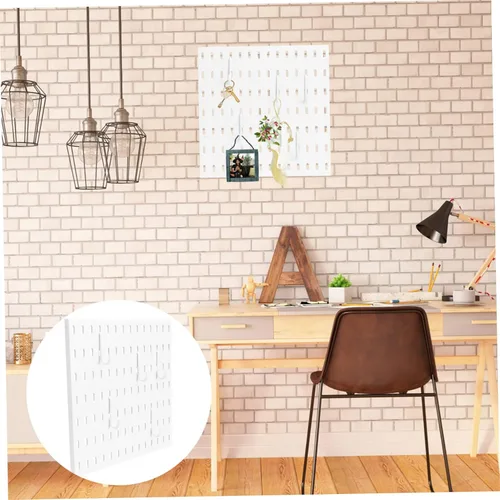 Miniatura 7 de OSALADI 1 juego de estante de plástico para agujeros de pared, organizador de almacenamiento para cocina y baño, incluye ganchos, fuerte capacidad
