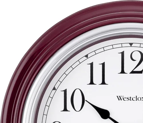 Miniatura 3 de Westclox Reloj de pared redondo con movimiento de cuarzo, diseño analógico contemporáneo, funciona con pilas para uso en interiores