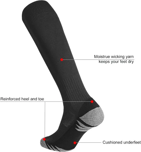 Miniatura 3 de Dingcooler Soccer Socks Football Socks for Adult Youth Kids, Knee High Cushioned Athletic Socks for Men & Women