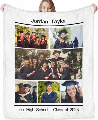 Miniatura 8 de Manta de sofá de graduación personalizada con imagen, manta personalizada para graduados para clase de 2023, personalizable con cualquier palabra