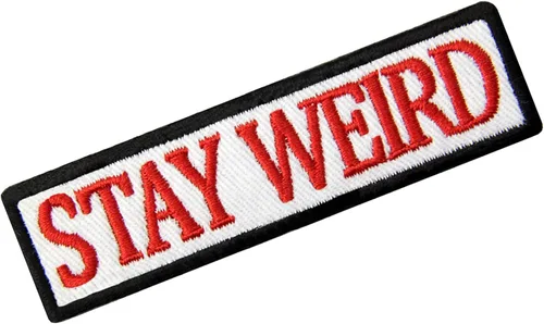 Miniatura 3 de EmbTao Parche bordado Stay Weird con apliques de gancho y bucle