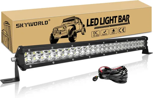Miniatura 7 de SKYWORLD Barra de luz de trabajo LED de doble fila de 15 pulgadas, 108 W, 10800LM, haz de punto antiniebla, 6000 K, lámpara de conducción