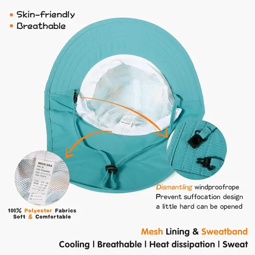 Miniatura 11 de Sombrero de sol para bebé, sombreros de protección solar para niños pequeños, UPF 50+, gorra de playa de verano al aire libre para niños y niñas