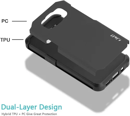 Miniatura 6 de J&D Funda compatible con Galaxy S8 Active, resistente de doble capa híbrida a prueba de golpes, resistente, no para S8 o S8 Edge, color negro