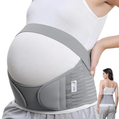 Miniatura 10 de NeoTech Care Cinturón de maternidad para embarazo, soporte para espalda, abdomen, cintura, pelvis (talla L, color marfil)