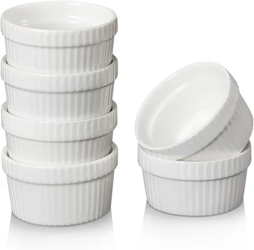 Miniatura 8 de Juego de 6 mini ramequines de 1.5 onzas, tazas pequeñas para salsa de inmersión, cuenco de inmersión Ramekin, plato de porcelana para soufflé