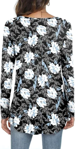 Miniatura 3 de LONGYUAN 2023 - Blusa de manga larga para mujer, estilo casual, holgada, holgada, cómoda, elástica, linda