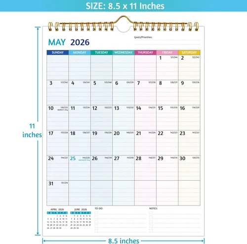 Miniatura 8 de Calendario de pared 2026-2027: úsalo ahora hasta junio de 2027, calendario de pared 2026-2027, 21 calendarios mensuales, 8.5 x 11 pulgadas