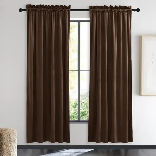 Miniatura 78 de NICETOWN Cortinas opacas de terciopelo extralargas negras de 120 pulgadas de largo para telón de fondo, cortinas de terciopelo con aislamiento Serie