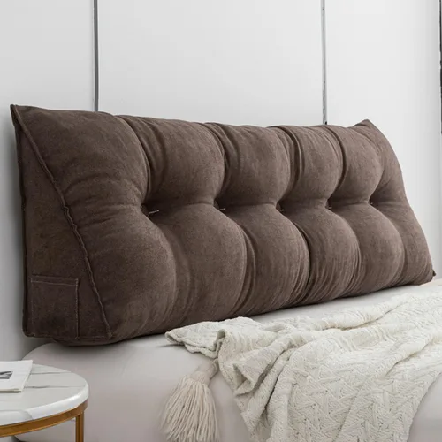 Miniatura 11 de Almohada triangular para cabecero, respaldo grande, cojín de soporte de cuña, almohada lumbar para cama de día, litera, dormitorio con funda Beige