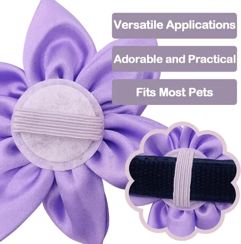 Miniatura 3 de PET SHOW Dijes de flores para perros pequeños de San Valentín, accesorios para perros medianos y grandes, gatos, cachorros, conejos, cerdos, lazos