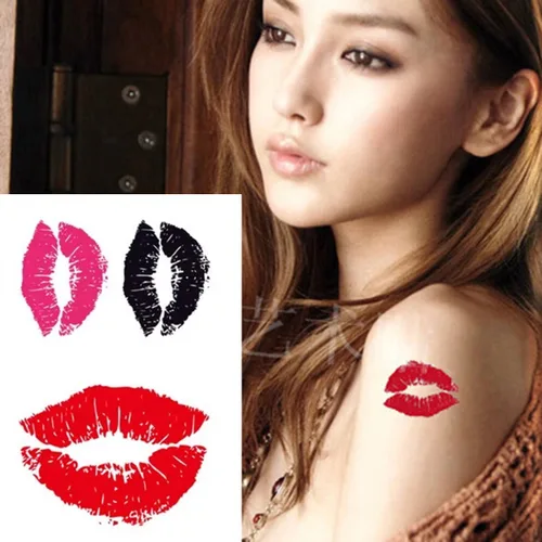 Miniatura 2 de 150 calcomanías de tatuajes temporales de San Valentín, tatuajes de labios sexy, decoración del día de San Valentín, calcomanías de tatuaje falso