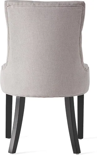 Miniatura 9 de Juego de 2 sillas de comedor Stacy Light Sky, en tela gris o verde azulado, Gris claro Gris claro + marrón oscuro