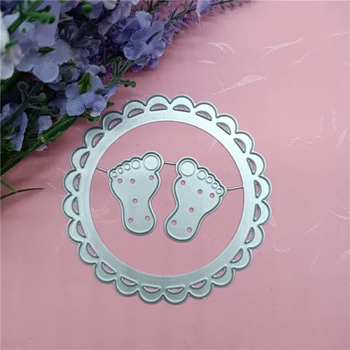 Miniatura 3 de Pies de bebé troquelados de metal para hacer tarjetas, plantillas de corte para manualidades, álbumes de recortes, álbumes de fotos, manualidades