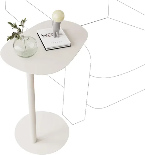 Miniatura 6 de Mesa auxiliar moderna de metal en forma de C para sofá, mesa auxiliar delgada para sofá, mesa auxiliar de aperitivos, bandejas de TV para comer