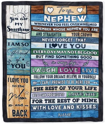 Miniatura 14 de Manta personalizada con texto en inglés «To My Nephew from Aunt Auntie Uncle You Will Never Lose Lion Nephew, cumpleaños, graduación, Navidad, manta